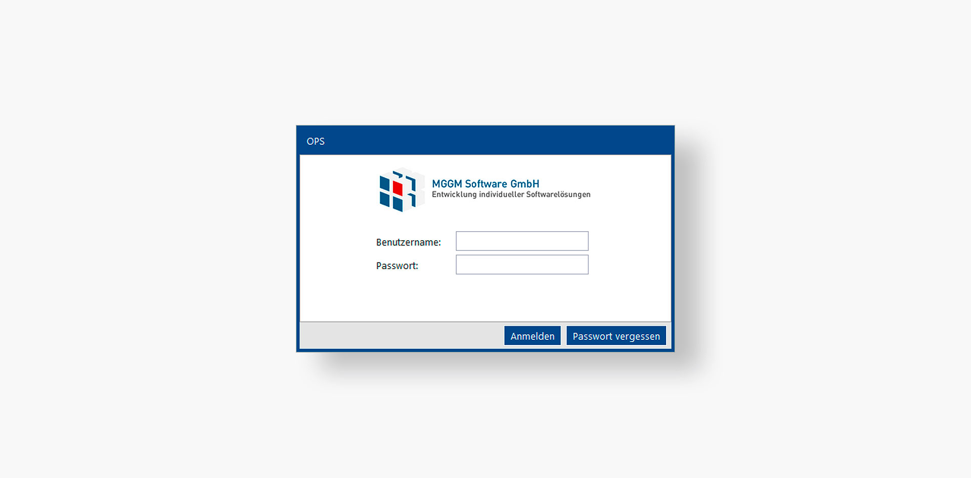 LogIn-Seite auf kostenloser MGGM-Domain bzw. individueller Kunden-Domain.